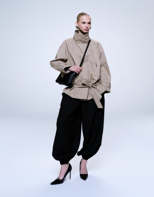 ASOS DESIGN - Trench-coat mi-long à ceinture tombante - Taupe, 2 de 4