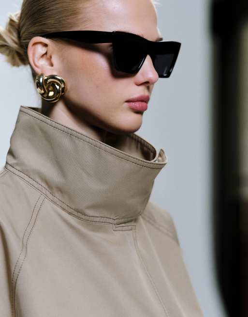 ASOS DESIGN - Trench-coat mi-long à ceinture tombante - Taupe, 4 de 4