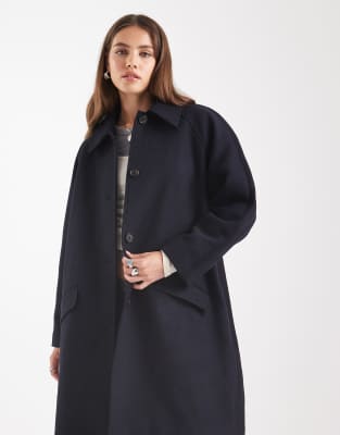 ASOS DESIGN - Trench-coat mi-long à doublure matelassée - Bleu marine