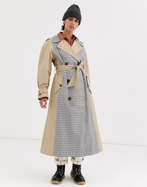 Asos design trench coat in 2024 red check