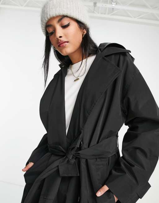 Asos hooded 2024 trench coat