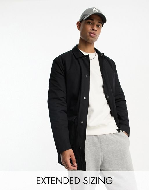 ASOS DESIGN trench coat with quilted lining in black | ASOS
