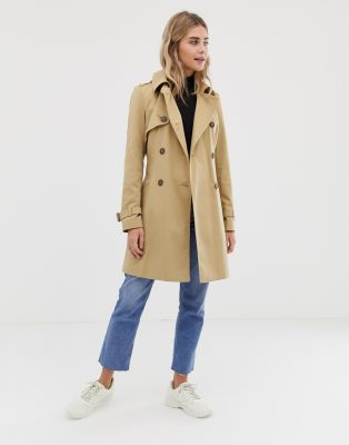 asos design trench coat in red check