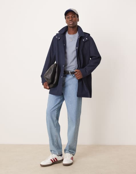 ASOS DESIGN - Trench corto color blu navy con cappuccio - view 1