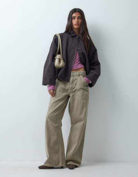 ASOS DESIGN - Trench corto color cioccolato con pieghe - view 1