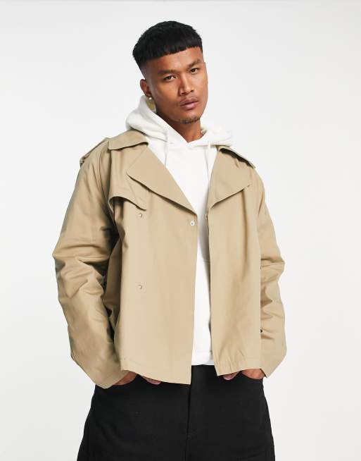 ASOS DESIGN - Trench corto color pietra