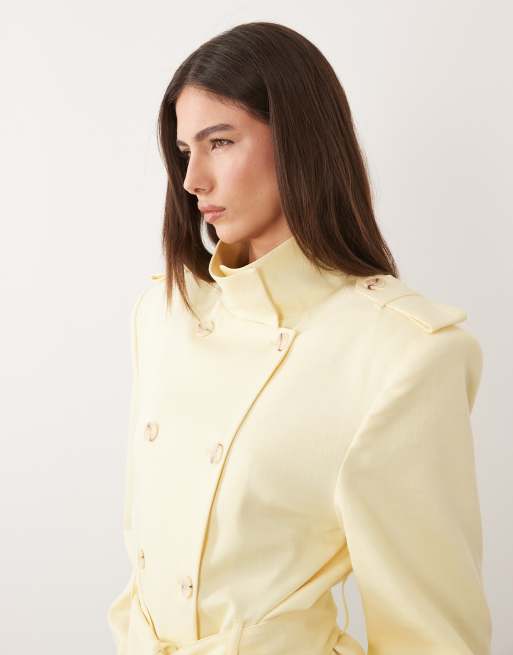 ASOS DESIGN - Trench court à épaules oversize - Babeurre, 3 de 4