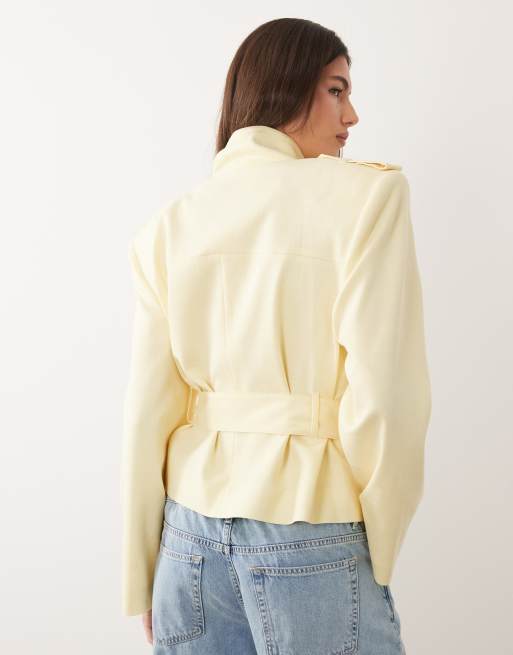 ASOS DESIGN - Trench court à épaules oversize - Babeurre, 4 de 4