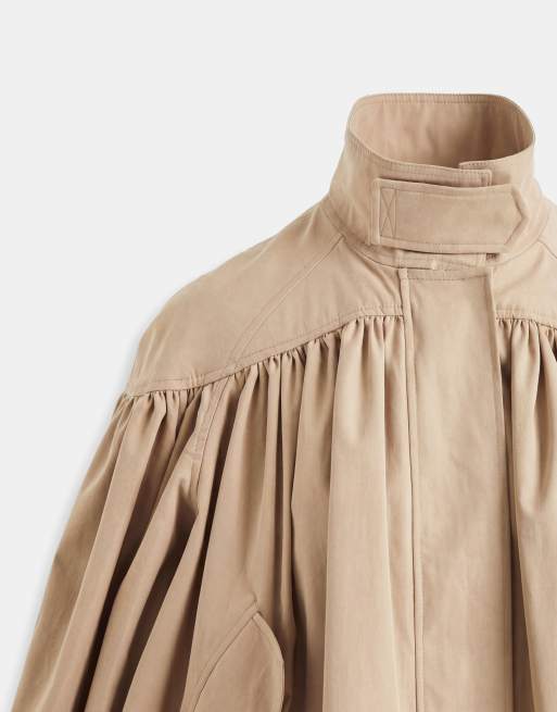 ASOS DESIGN - Trench court avec épaules froncées - Taupe, 9 de 9