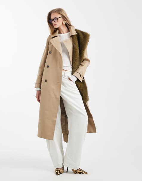 ASOS DESIGN - Trench idrorepellente taglio lungo color pietra - view 1