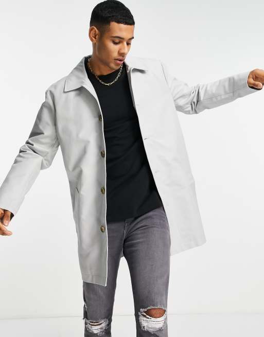 ASOS DESIGN - Trench impermeabile grigio