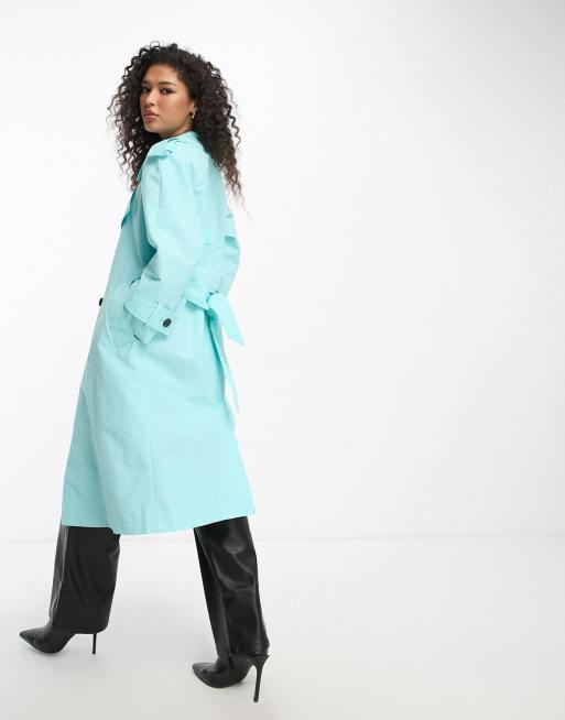 Turquoise trench hot sale coat womens