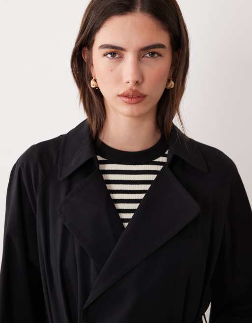ASOS DESIGN - Trench long doux - Noir, 3 de 4