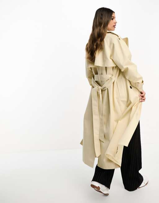ASOS DESIGN - Trench lungo écru, 3 di 4