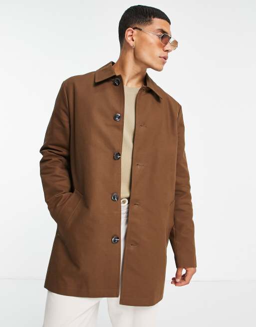 ASOS DESIGN - Trench marrone impermeabile