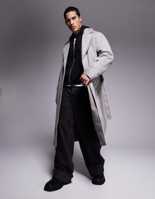 ASOS DESIGN - Trench oversize color pietra slavato