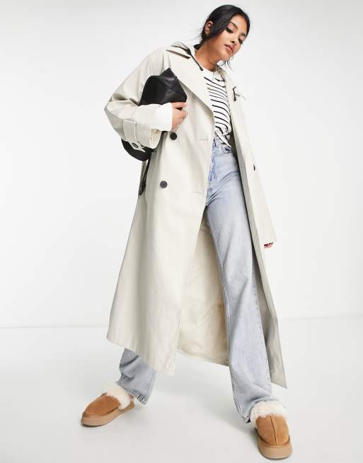 ASOS DESIGN - Trench oversize gommato color pietra