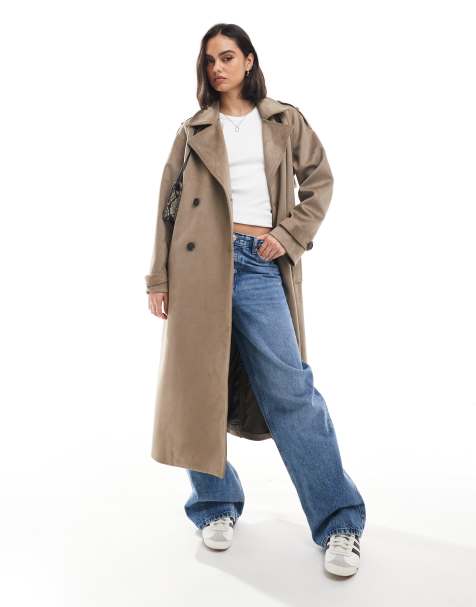 ASOS DESIGN - Trench premium beige in camoscio sintetico - view 1