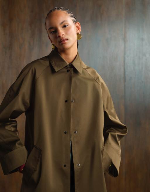 ASOS DESIGN - Trench taglio lungo kaki, 2 di 4