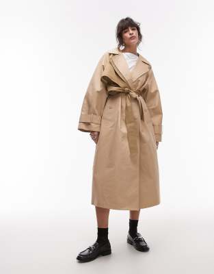 ASOS DESIGN - Trenchcoat im Deconstructed-Design, in Steinbeige-Neutral