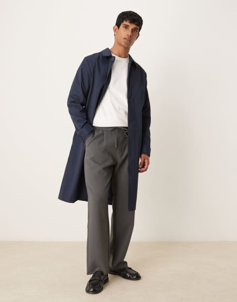 ASOS DESIGN - Trenchcoat in marineblauw - view 1