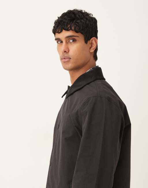 ASOS DESIGN - Trenchcoat van katoen en nylonmix in zwart, 4 van 5