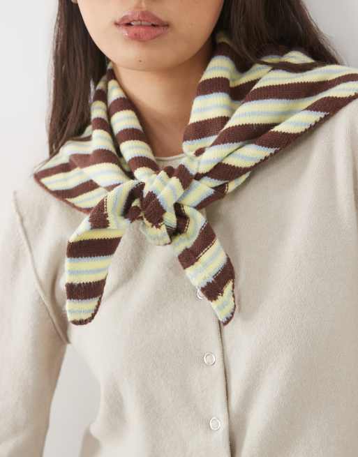 ASOS DESIGN Triangel mit breiten Streifen in Gelb und Blau, 3 von 5