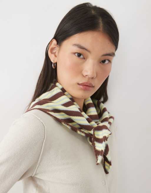 ASOS DESIGN Triangel mit breiten Streifen in Gelb und Blau, 5 von 5