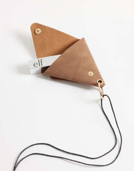 ASOS DESIGN triangle charm pouch in tan, 2 of 5