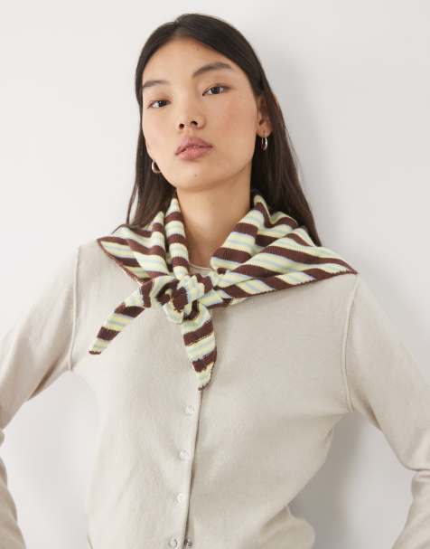 ASOS DESIGN triangle large à rayures jaune et bleu - view 1