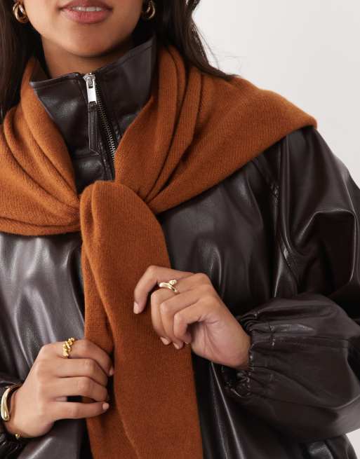 ASOS DESIGN - triángulo extragrande de lana en tabaco, 3 de 3