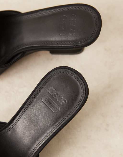 ASOS DESIGN Trifle mule wedges in black, 3 of 4