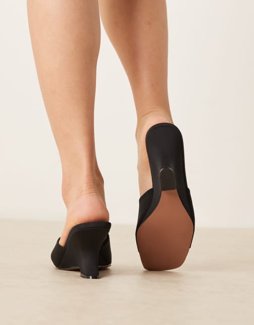 ASOS DESIGN Trifle mule wedges in black, 4 of 4