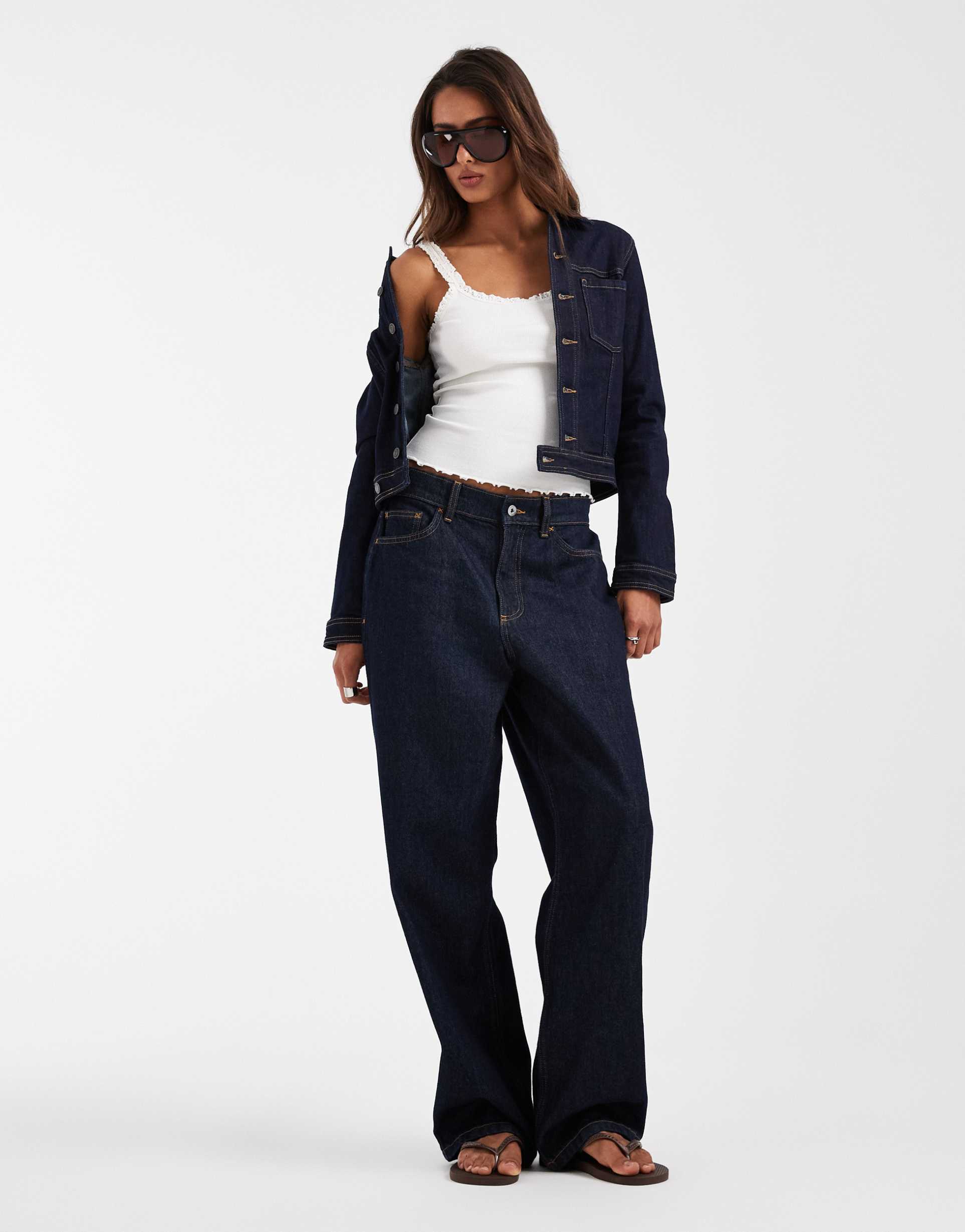 asos design trim detail cami top in cream