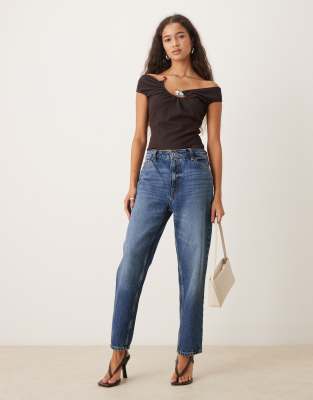 Asos Design Trim Detail Sleeveless Ribbed Top In Brown