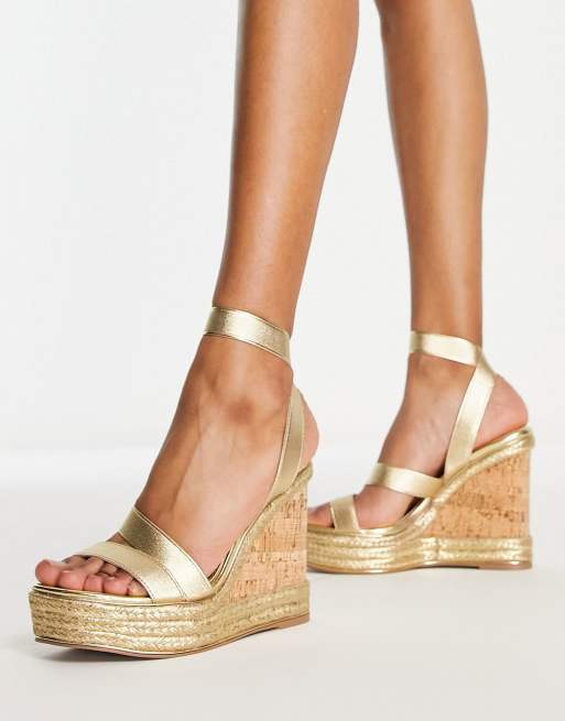 Gold slip on store wedges