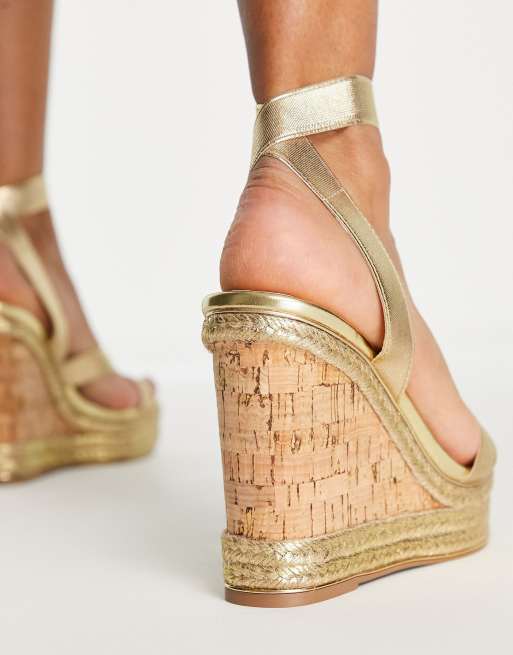 Gold store dressy wedges