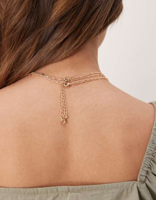 Charm Necklace Multirow Necklace Gold Ralph Lauren Multirow