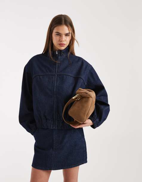 ASOS DESIGN - Træningsjakke i denim med skyllevask - Del af sæt - view 1