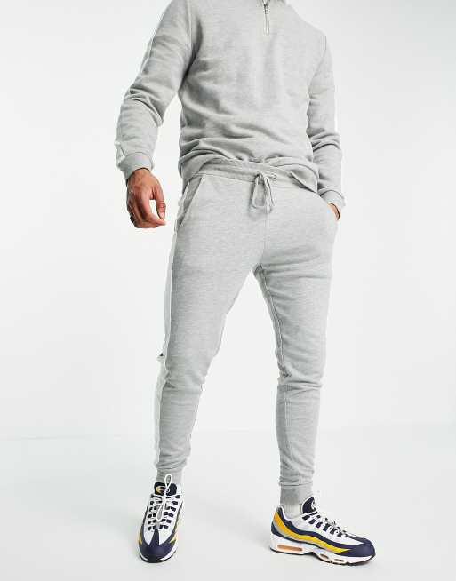 ASOS DESIGN - Træningssæt med træningstop med halv lynlås/ skinny-joggingbukser med sidestribe, 4 af 4