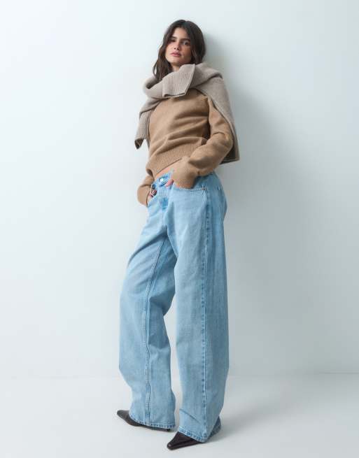 ASOS DESIGN tröja i ullmix med smal passform i mocha, 2 av 4