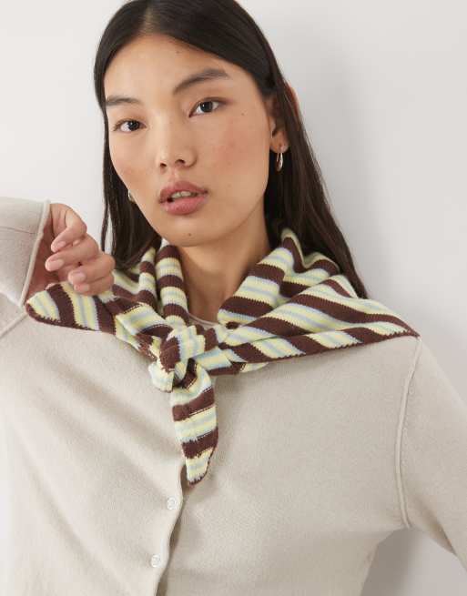 ASOS DESIGN trójkąt w szerokie paski w kolorze żółtym i niebieskim, 2 z 5