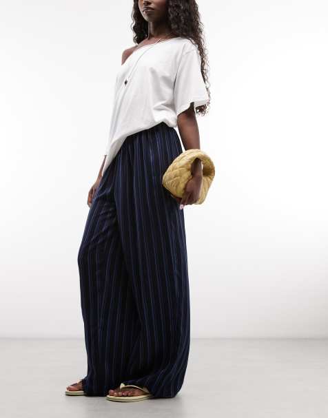 ASOS DESIGN trousers in blue stripe - view 1