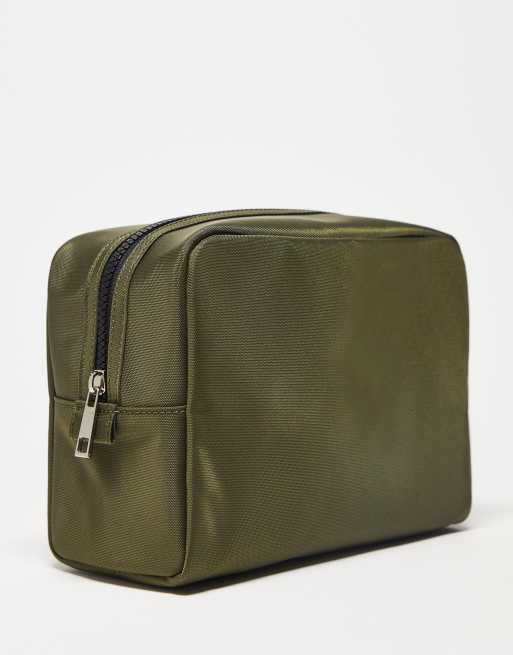 ASOS DESIGN - Trousse de toilette en nylon de taille moyenne - Kaki