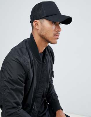 asos black cap