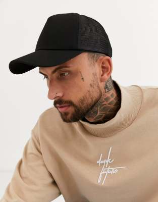 asos black cap