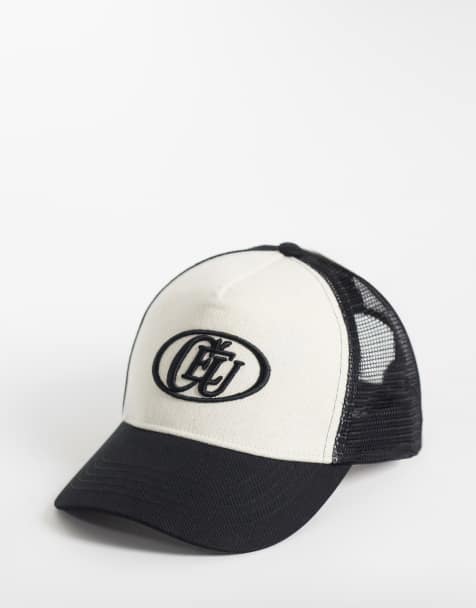 ASOS DESIGN trucker cap with embroidery in black - view 1