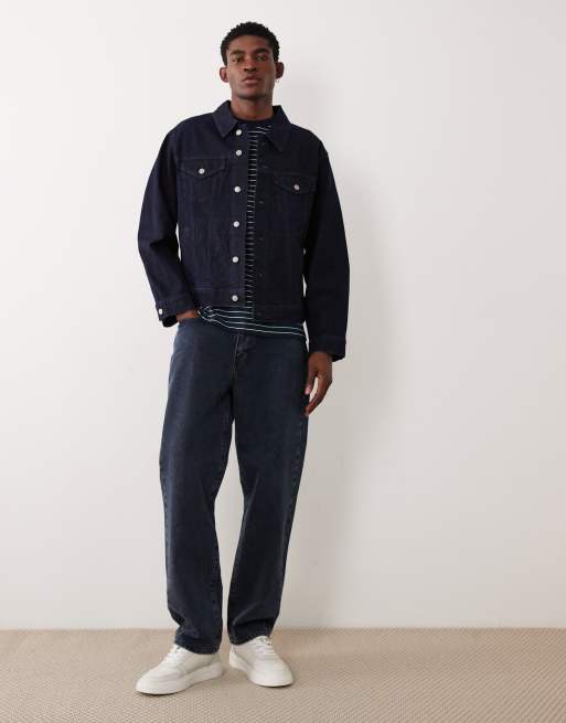 ASOS DESIGN trucker jacket in raw wash , 2 of 5