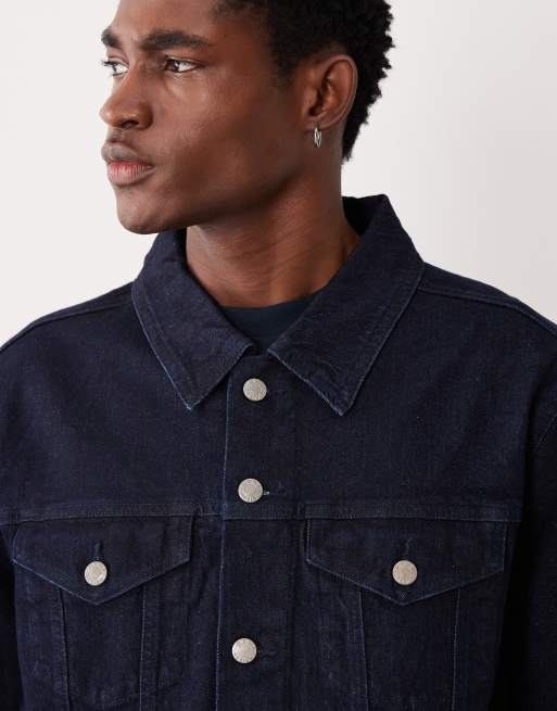 ASOS DESIGN trucker jacket in raw wash , 3 of 5