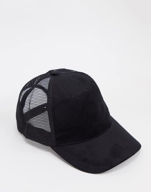 ASOS DESIGN - Trucker-kasket i sort fløjl